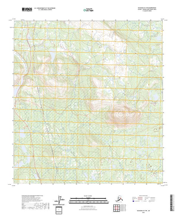 Gulkana D-3 SW topographic map thumbnail