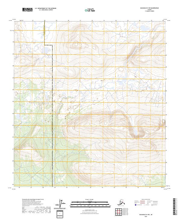 Gulkana D-5 SW topographic map thumbnail