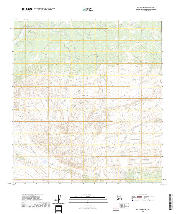 Gulkana D-6 SW topographic map thumbnail