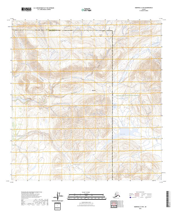 Nabesna A-2 SW topographic map thumbnail