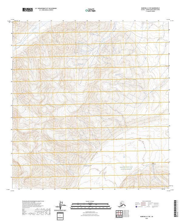 Nabesna A-3 SW topographic map thumbnail