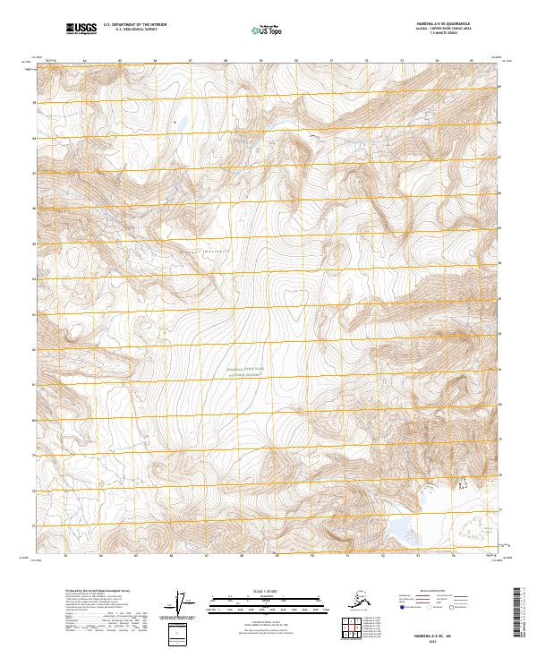 Nabesna A-5 SE topographic map thumbnail