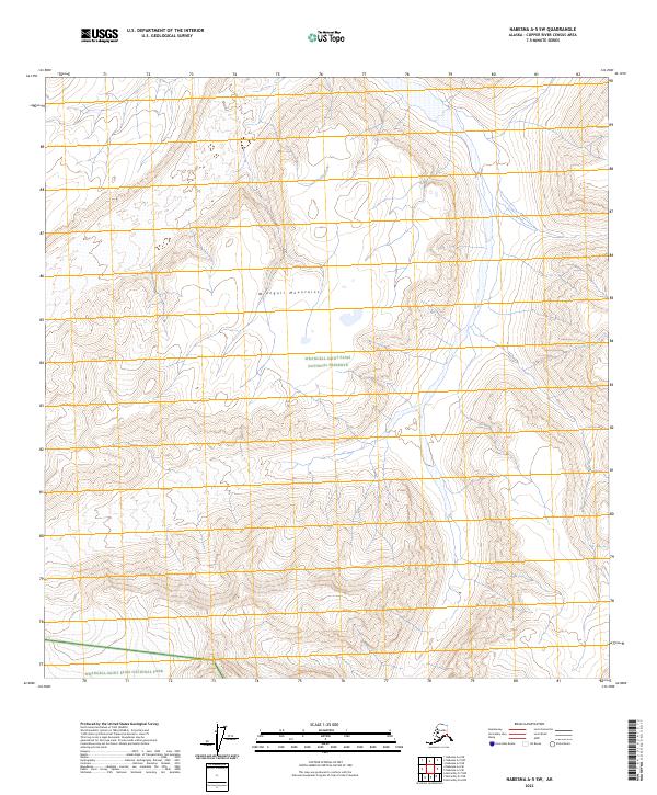 Nabesna A-5 SW topographic map thumbnail