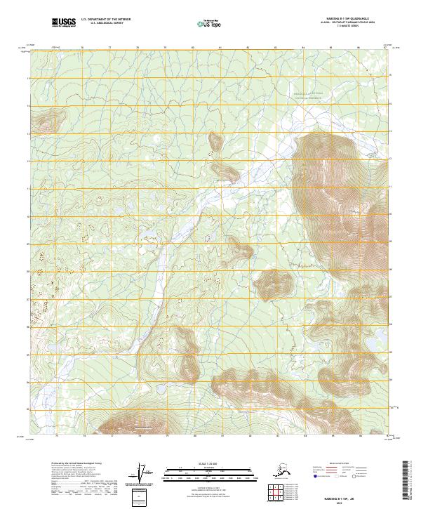 Nabesna B-1 SW topographic map thumbnail