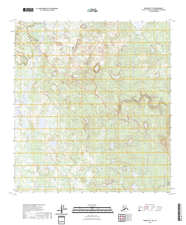 Nabesna D-1 SW topographic map thumbnail