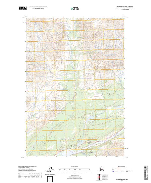 Anchorage D-5 SE topographic map thumbnail