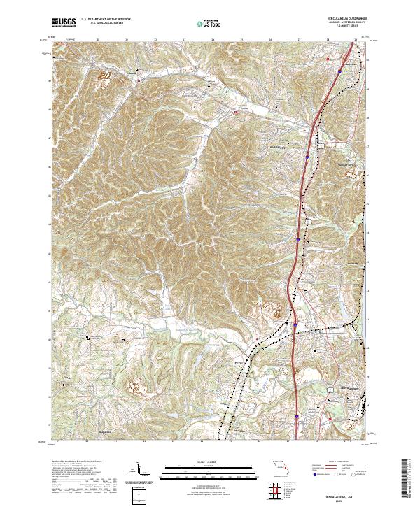 Herculaneum 2023 topographic map thumbnail
