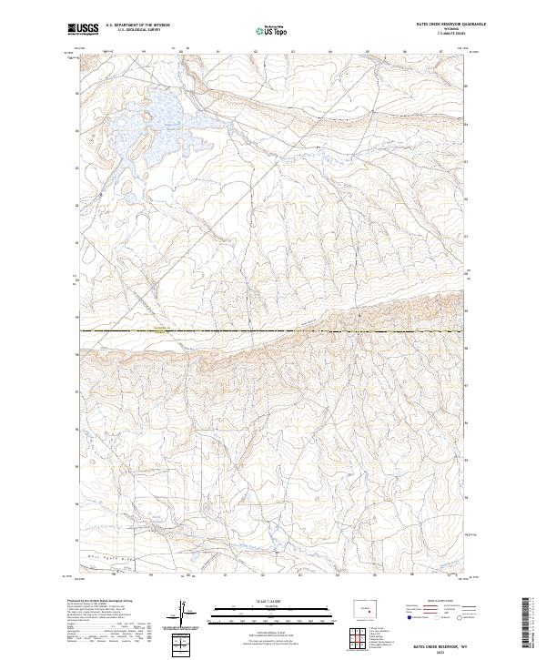Bates Creek Reservoir topographic map thumbnail