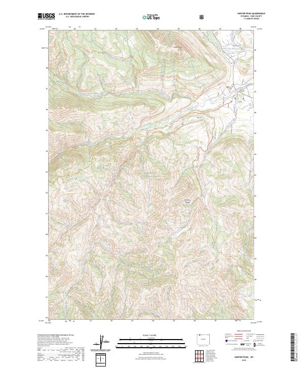 Hunter Peak 2023 topographic map thumbnail