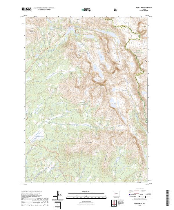 Temple Peak 2023 topographic map thumbnail