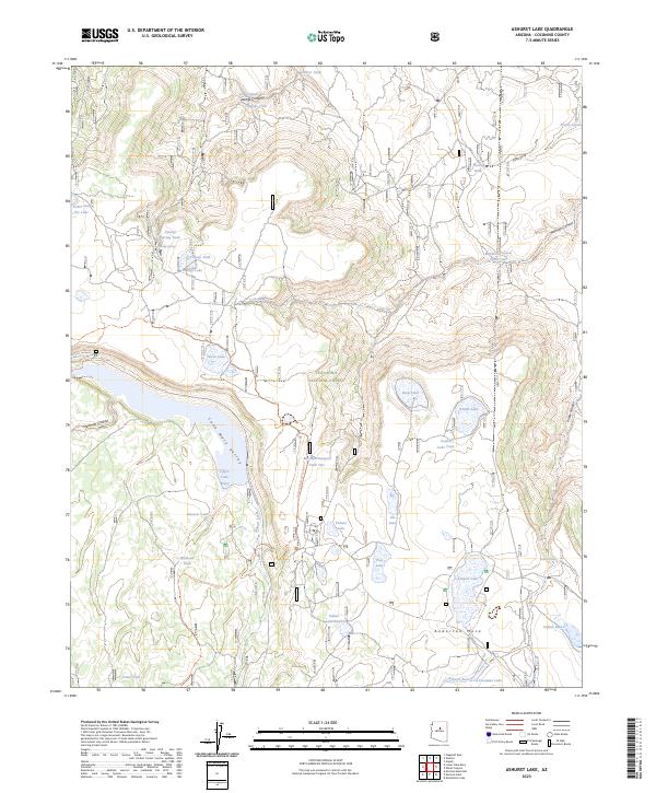 Ashurst Lake topographic map thumbnail