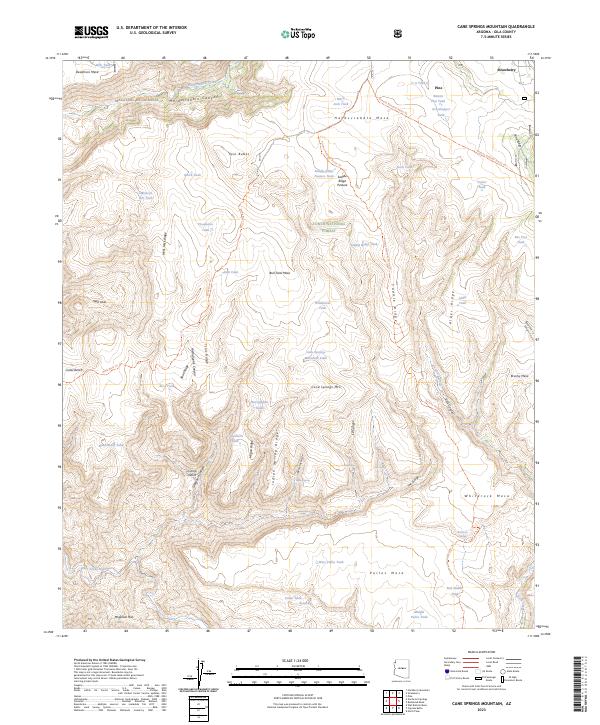 Cane Springs Mountain topographic map thumbnail