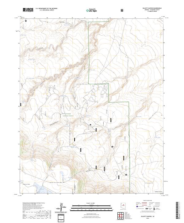 Elliott Canyon topographic map thumbnail
