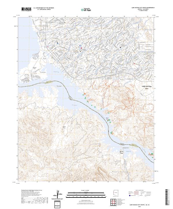 Lake Havasu City South topographic map thumbnail