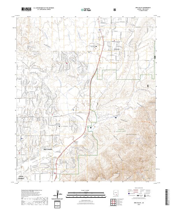 Oro Valley topographic map thumbnail