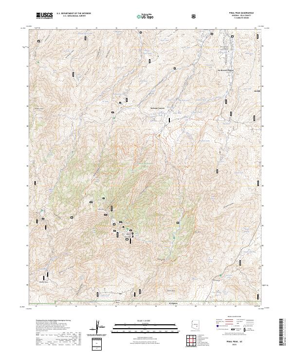 Pinal Peak topographic map thumbnail
