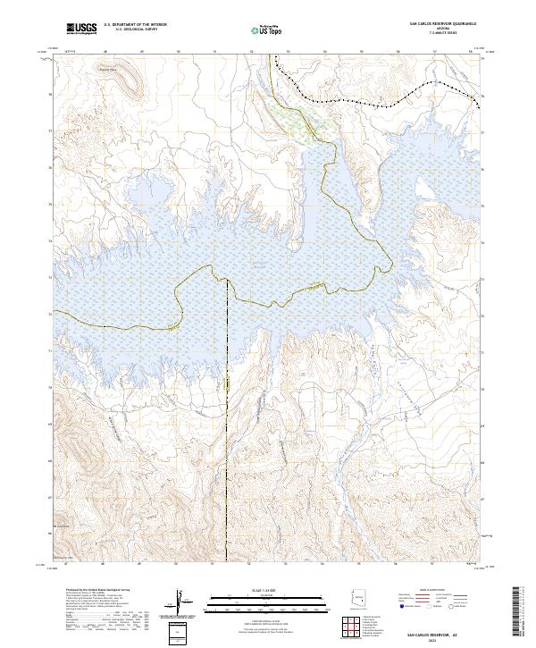 San Carlos Reservoir topographic map thumbnail