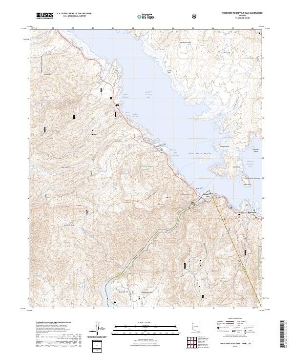 Theodore Roosevelt Dam topographic map thumbnail