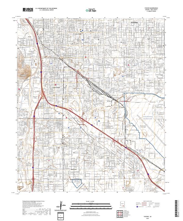 Tucson 2023 topographic map thumbnail
