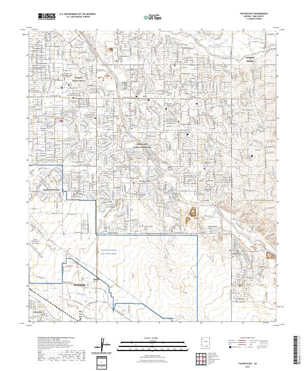 Tucson East topographic map thumbnail