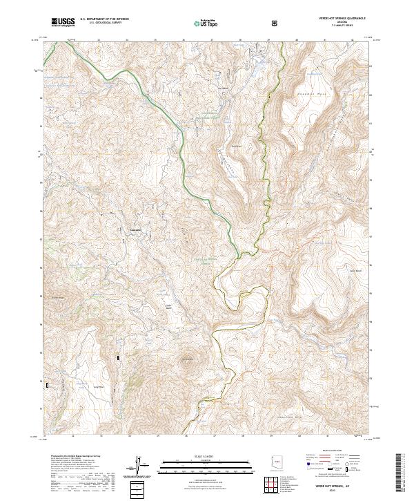 Verde Hot Springs topographic map thumbnail