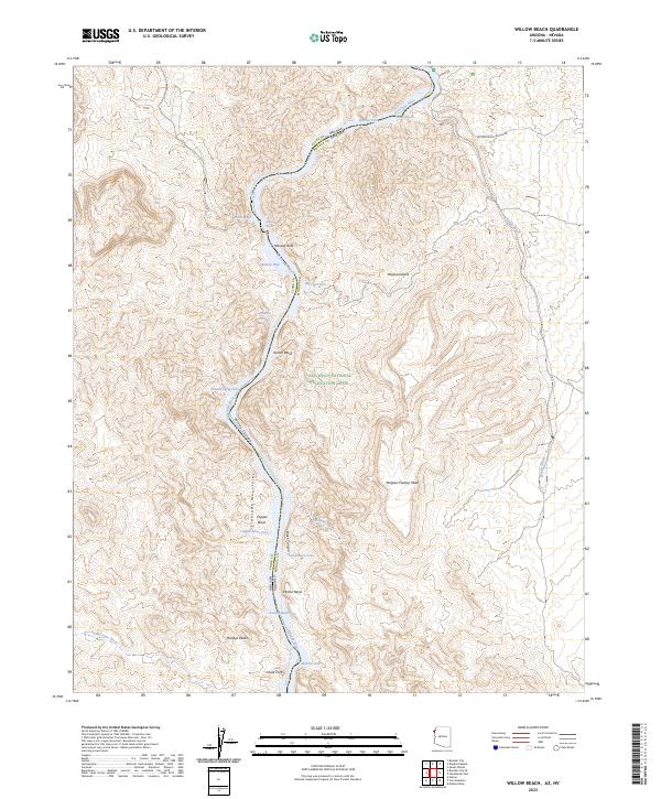Willow Beach topographic map thumbnail