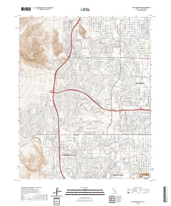 Blue Diamond NE topographic map thumbnail