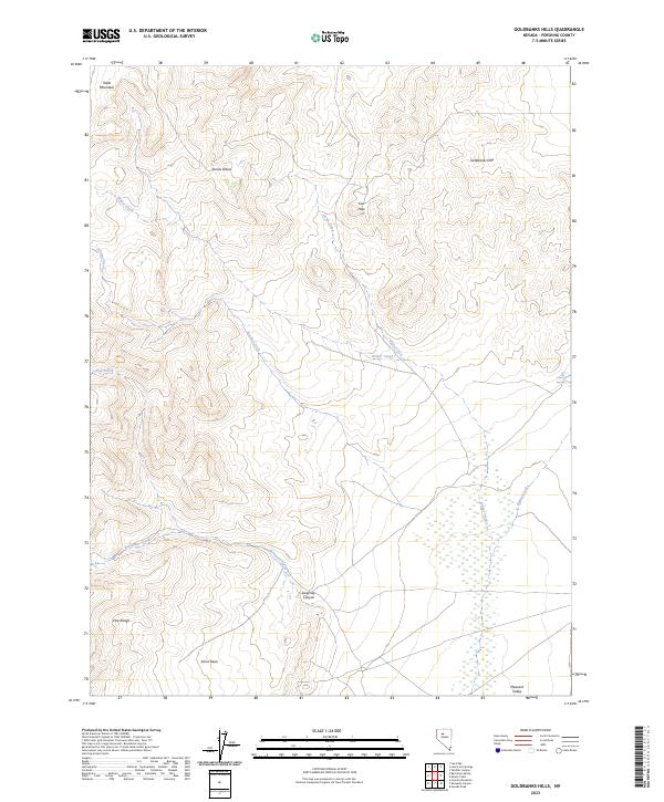 Goldbanks Hills 2023 topographic map thumbnail