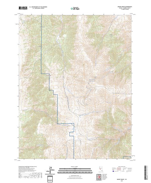Mount Grant 2023 topographic map thumbnail