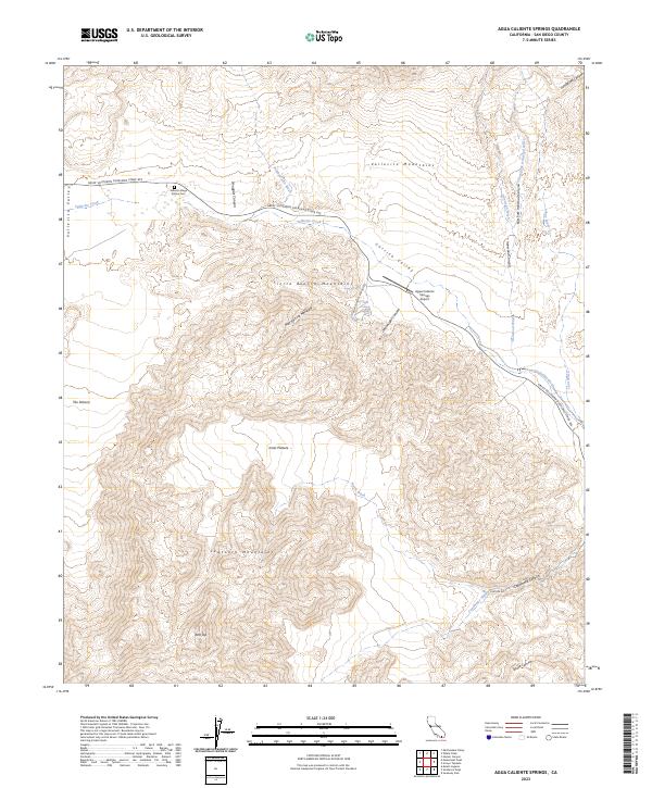 Agua Caliente Springs topographic map thumbnail