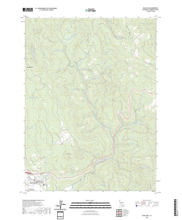 Blue Lake topographic map thumbnail