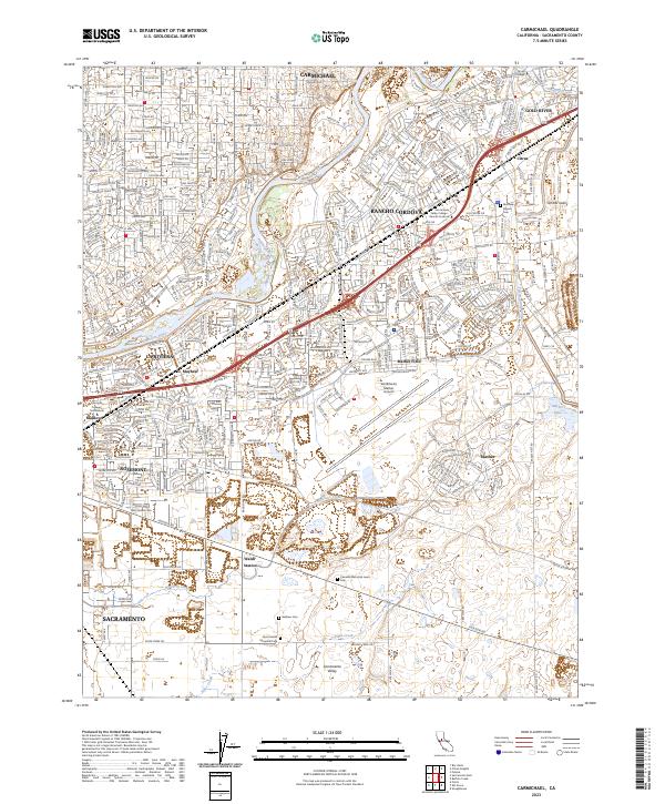 Carmichael topographic map thumbnail