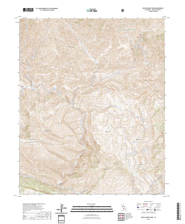 Devils Heart Peak 2023 topographic map thumbnail