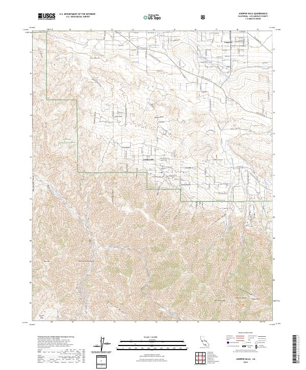 Juniper Hills topographic map thumbnail
