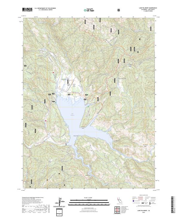 Lake Pillsbury 2023 topographic map thumbnail