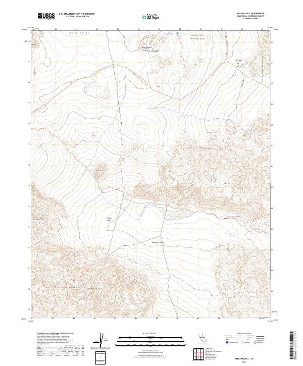 Malapai Hill 2023 topographic map thumbnail