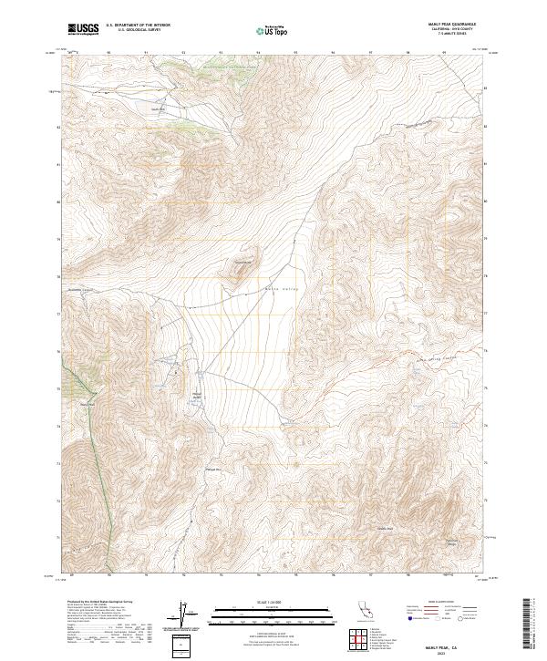 Manly Peak 2023 topographic map thumbnail