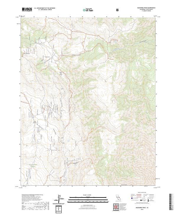 Mazourka Peak 2023 topographic map thumbnail