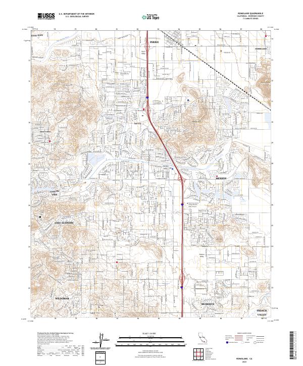 Romoland 2023 topographic map thumbnail