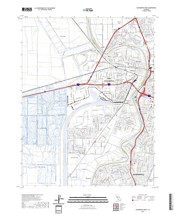Sacramento West 2023 topographic map thumbnail