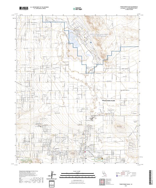 Twentynine Palms 2023 topographic map thumbnail