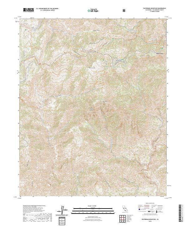 Waterman Mountain topographic map thumbnail