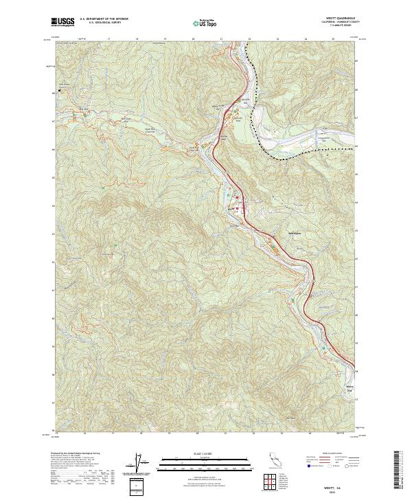 Weott 2023 topographic map thumbnail