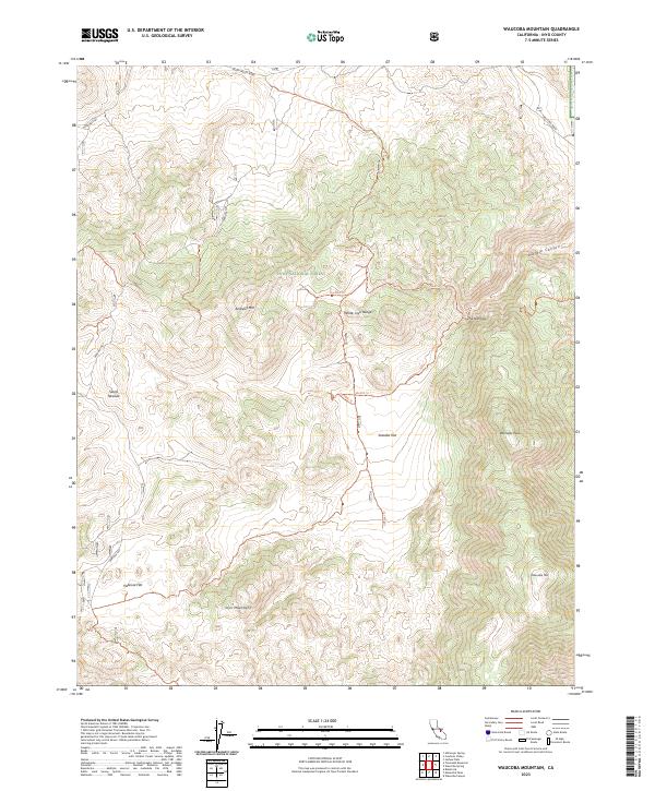 Waucoba Mountain 2023 topographic map thumbnail