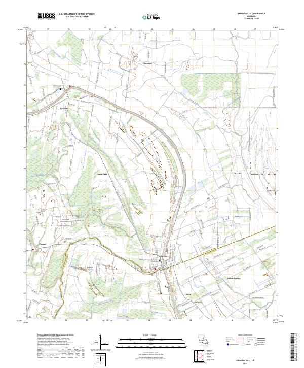 Arnaudville topographic map thumbnail