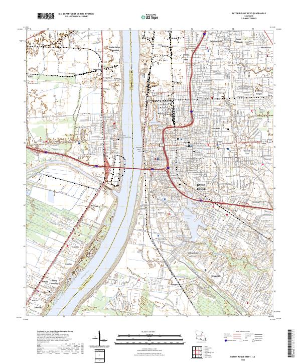 Baton Rouge West topographic map thumbnail