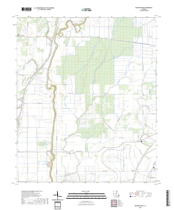 Baxter Bayou topographic map thumbnail