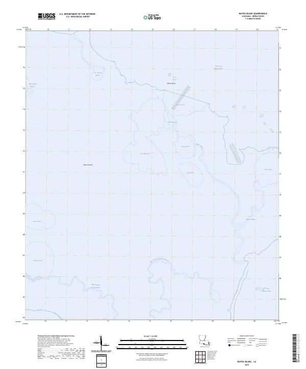 Bayou Blanc topographic map thumbnail