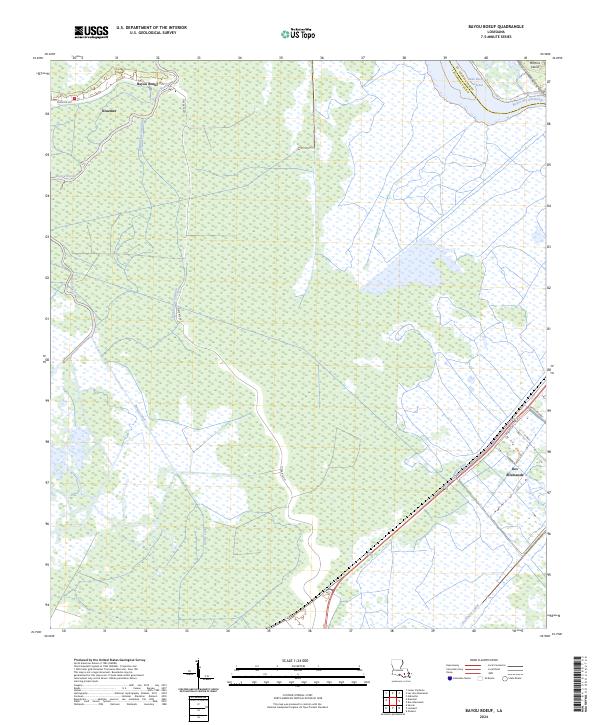 Bayou Boeuf topographic map thumbnail