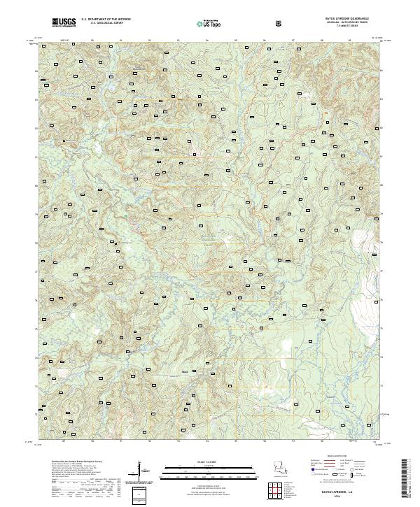 Bayou Livrogne topographic map thumbnail